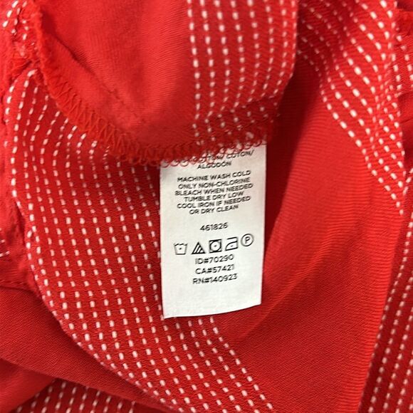 LOFT Petite Red Cotton Striped Wrap Top Sz  LP - Picture 10 of 12